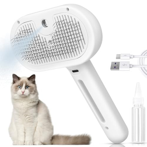 Cat Steam Brush 3 in 1 Pet Hair Grooming Brush with Steam and Release Button for Indoor Cats Pets Dogs Hair Removal Shedding | Amazon (US)