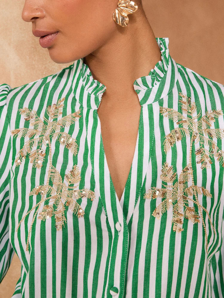 Kopen  Love & Roses Blouse met Taartkraag Detail 3/4 Mouwen van Next Nederland | Next EU