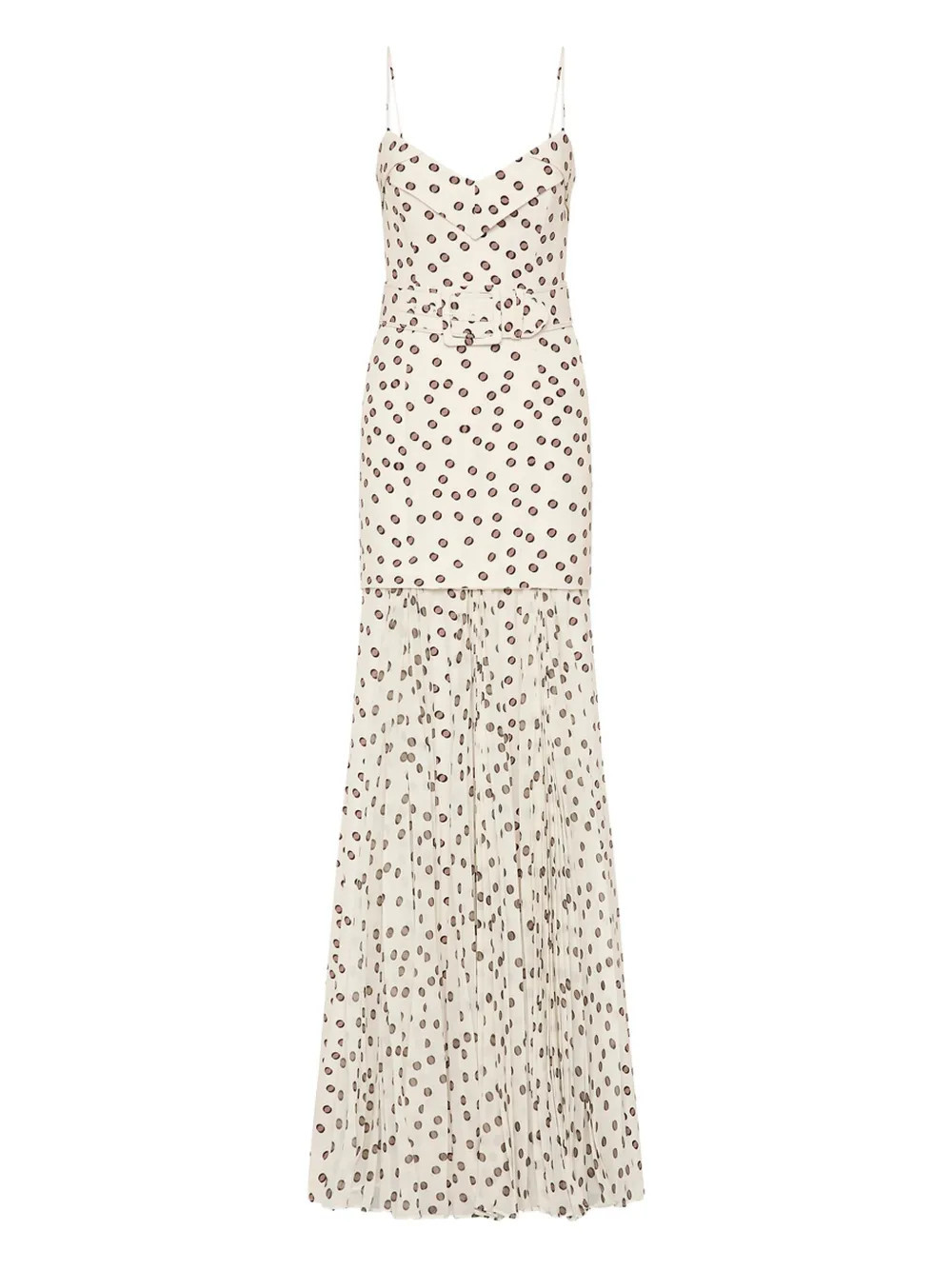 Rebecca Vallance Candice polka-dot pleated maxi dress - White | Farfetch Global