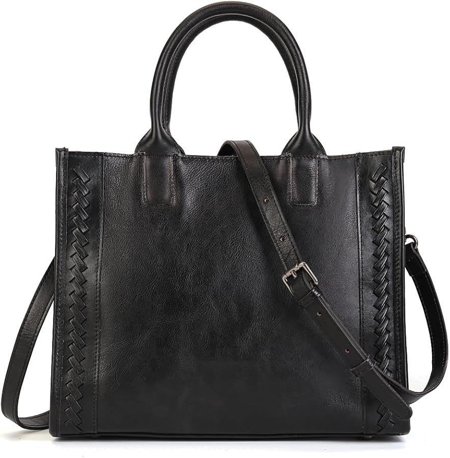 Genuine Leather Handbags Purses for Women Tote Crossbody Top Handle Bag Leather Satchel Handbags ... | Amazon (US)