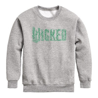 Boys' Wicked Twisted Branch Logo Graphic Long Sleeve Fleece Sweatshirt - Athletic Heather - Medium | Target
