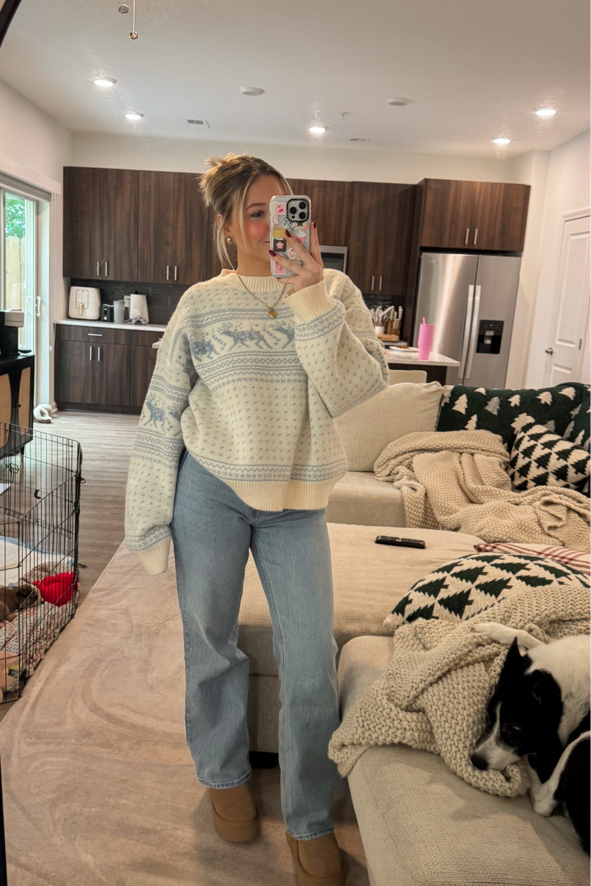 Cozy winter ootd 

This is my new favorite winter / Christmas sweater❄️🤍

Use code CYBERMONDAY for 35% off the sweater!! 

#LTKSeasonal #LTKCyberWeek #LTKHoliday