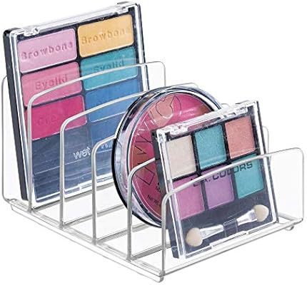 mDesign Plastic Divided Makeup Organizer for Bathroom Countertops, Vanities, Cabinets - Cosmetic ... | Amazon (US)