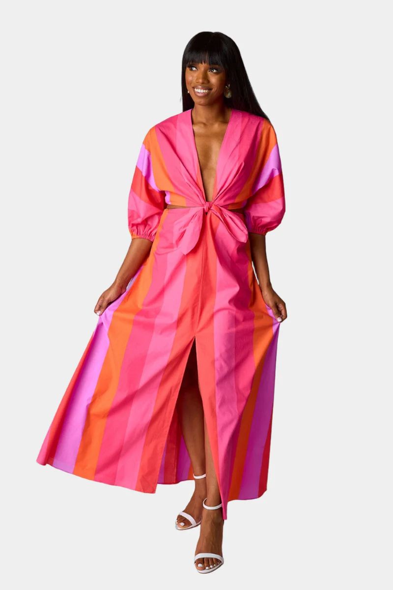 Maxine Cut Out Midi Dress - Candy Paint | BuddyLove