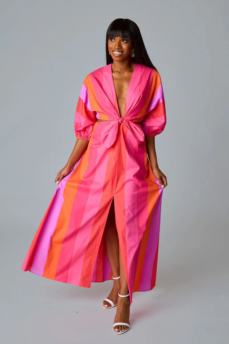 Maxine Cut Out Midi Dress - Candy Paint | BuddyLove
