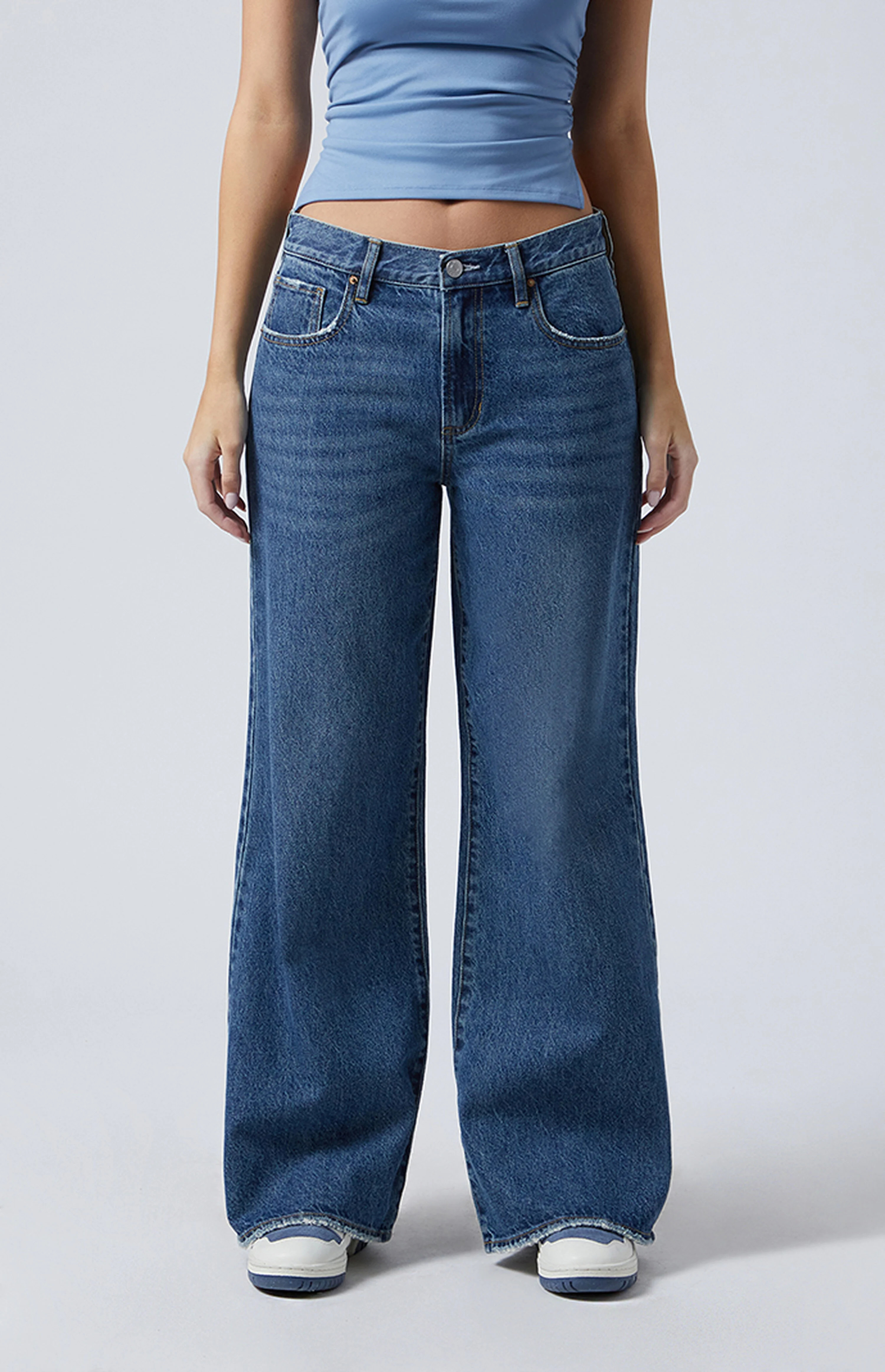 PacSun Lena Dark Indigo Low Rise Super Baggy Jeans | PacSun