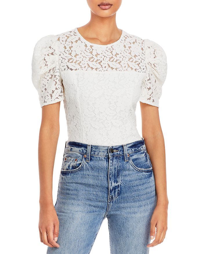 AQUA Lace Puff Sleeve Blouse - 100% Exclusive Back to Results -  Women - Bloomingdale's | Bloomingdale's (US)