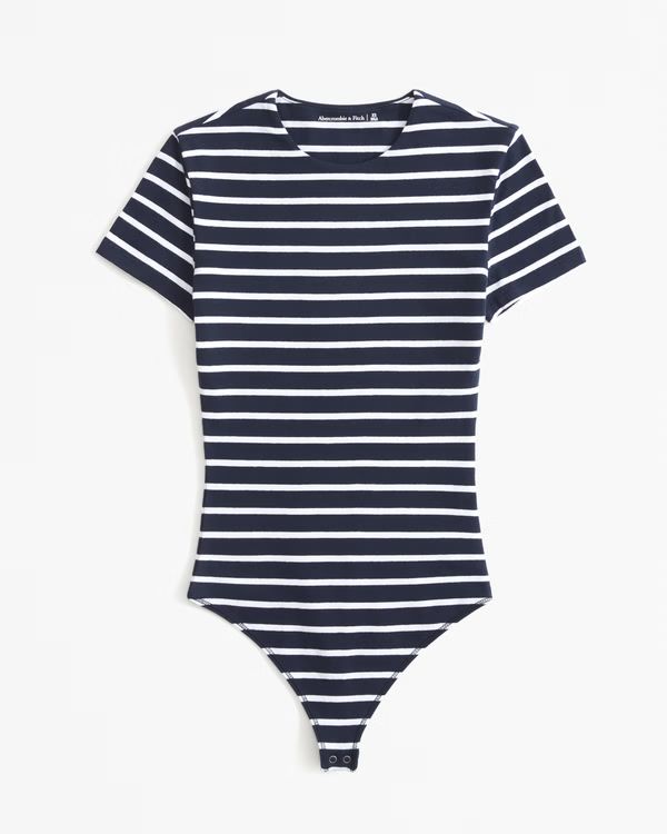 Cotton-Blend Seamless Fabric Tee Bodysuit | Abercrombie & Fitch (US)