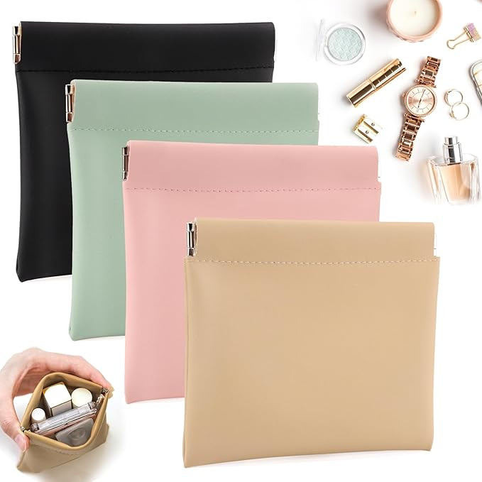 BUSOHA 4 PCS Small Makeup Bag for Purse, Mini Portable Cosmetic Bags for Women, Coin Purse Lipsti... | Amazon (US)