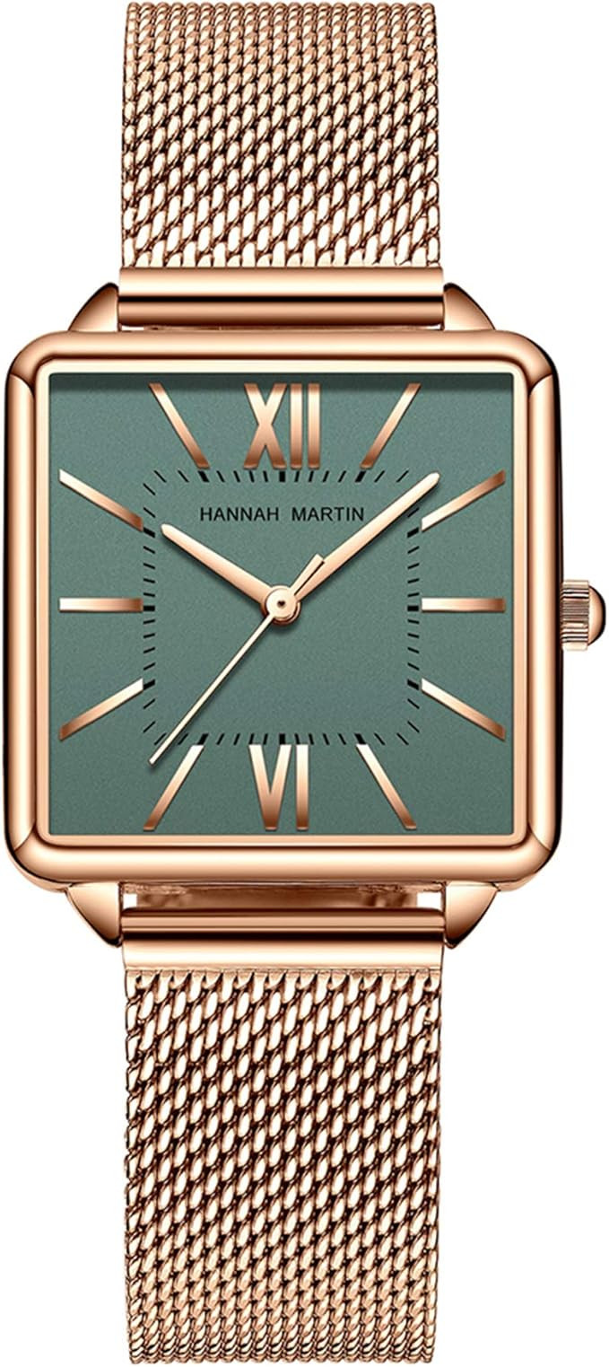 HANNAH MARTIN Watches for Women Rose Gold/Silver Mesh Stainless Steel Strap Casual Waterproof Wri... | Amazon (US)