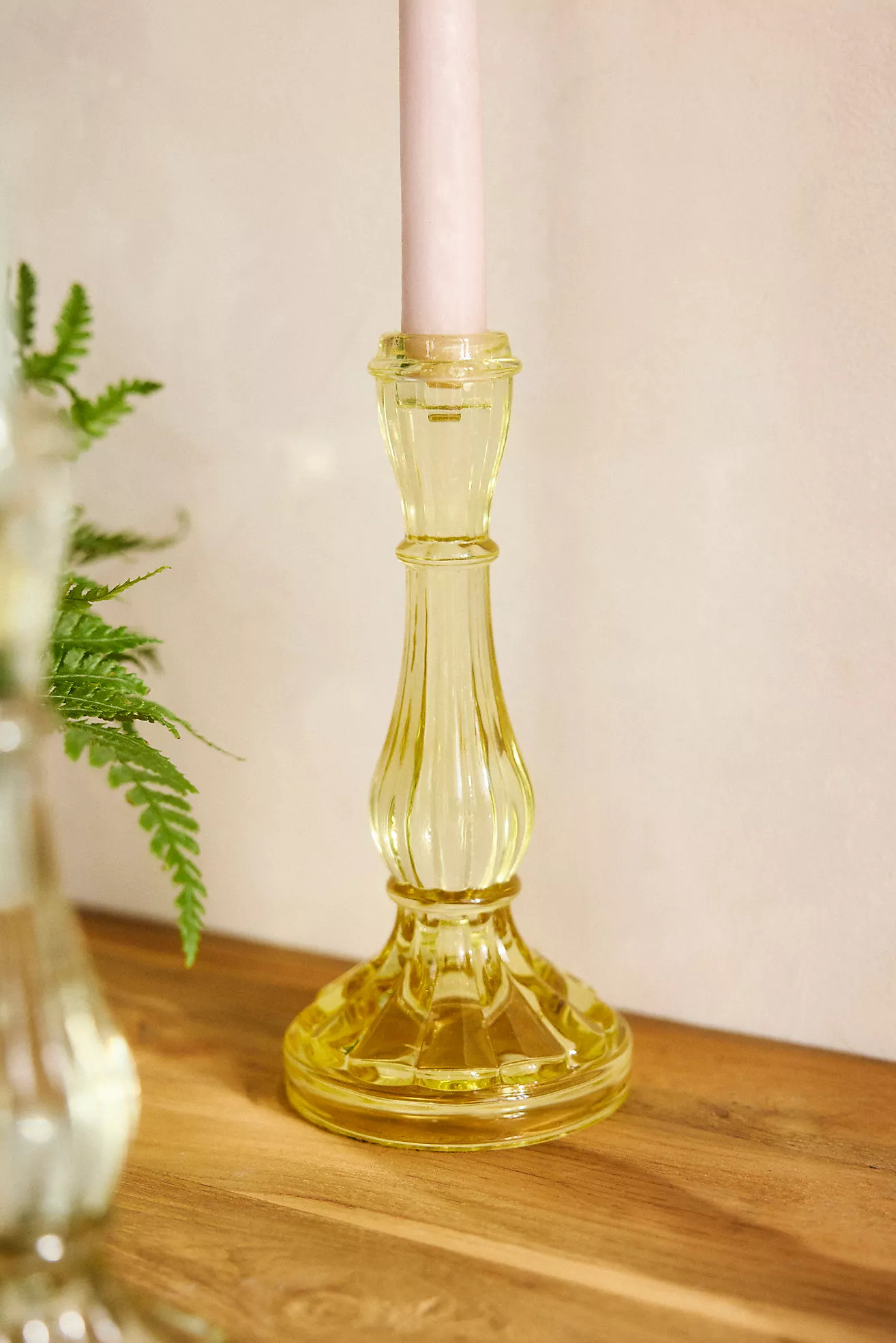 Tinted Glass Candlestick, Tall | Anthropologie (US)