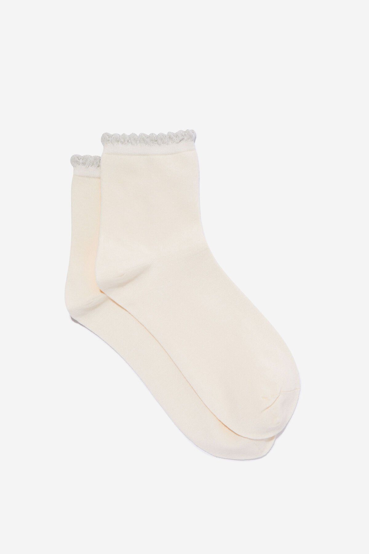 Scalloped Mid Crew Sock | Cotton On (US)