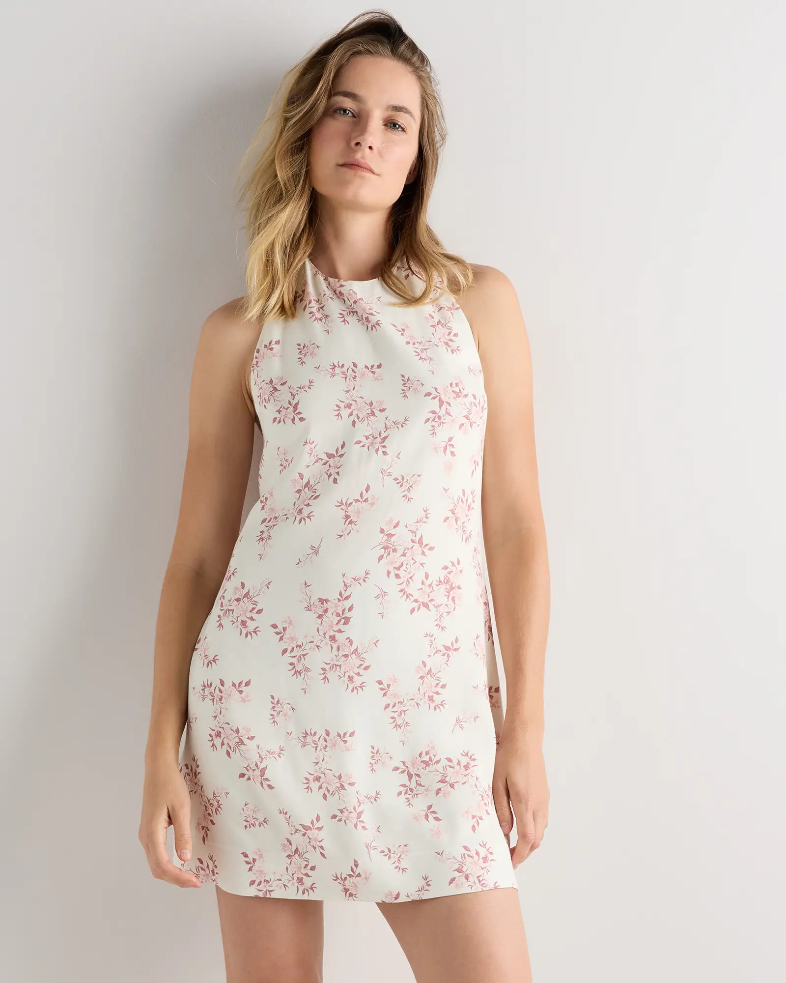Lightweight Crepe Halter Mini Dress | Quince