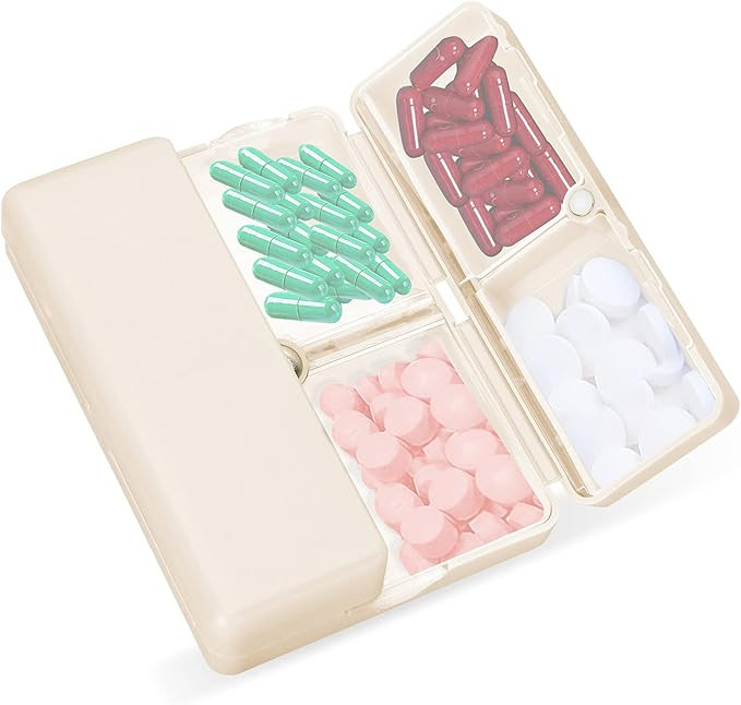 FYY Daily Pill Organizer, 7 Compartments Portable Pill Case Travel Pill Organizer,[Folding Design... | Amazon (US)