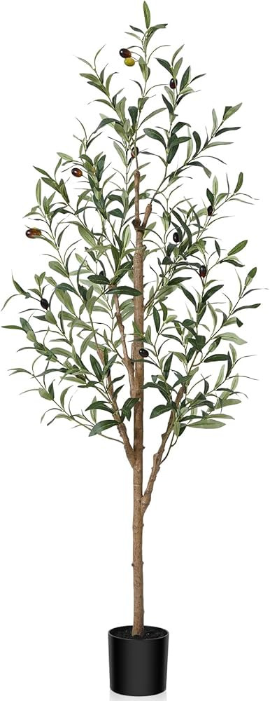 Kazeila Artificial Olive Tree Realistic Fake Silk Tree 4 Feet Tall Faux Plant for Home Decor Indo... | Amazon (US)