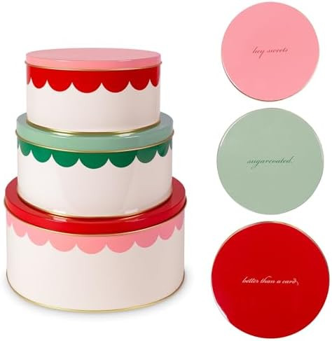 kate spade new york Decorative Metal Tins with Lids, 3 Piece Nesting Set, Small Medium & Large Ch... | Amazon (US)