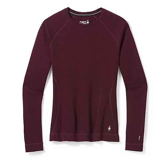 Smartwool Women's Classic Thermal Merino Base Layer Crew in Black Cherry Heather size X-Large | Smartwool US