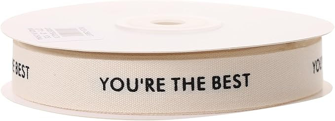 5/8" x 25 Yards Natural Cotton Herringbone Custom Printed Ribbon for Christmas, Weddings, Birthda... | Amazon (US)