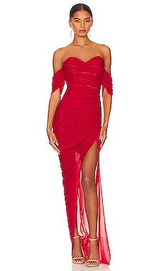 Nookie Dita Mesh Gown in Red from Revolve.com | Revolve Clothing (Global)