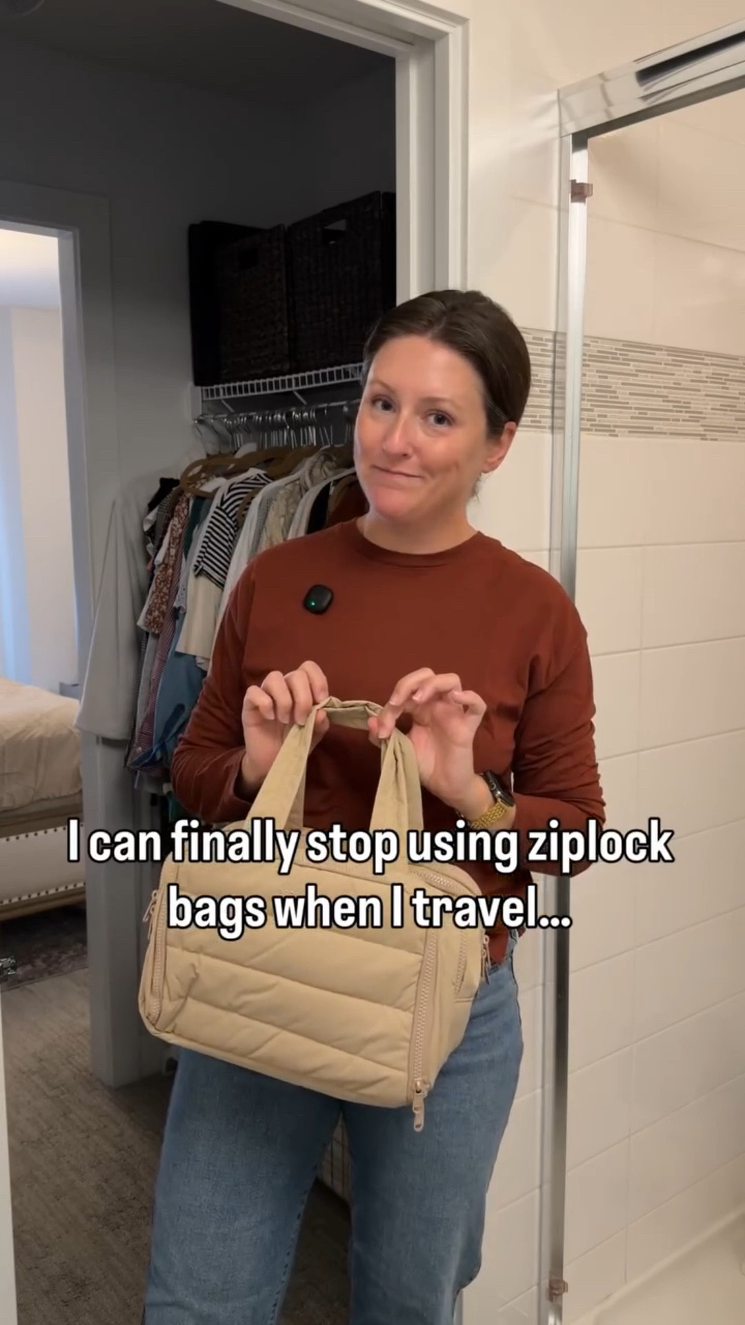 This Amazon travel bag completely leveled up my travel bathroom game. ✈️ No more sad Ziploc freezer bags for me! I can actually fit my full-size products in here, it has a zillion pockets and compartments to keep everything organized, and somehow it’s functional and not ugly. Practical, organized, and cute? I’m never going back. 

#LTKselfcare #LTKTravel #LTKFindsUnder50