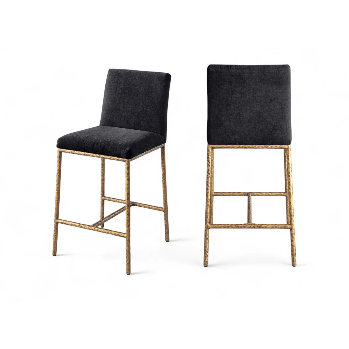 Reeves Chenille Fabric Upholstered Counter Stool (Set of 2) | Wayfair North America