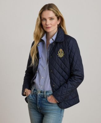 Lauren Ralph Lauren Women's Crest Patch Quilted Jacket - Birch tan | Macy's