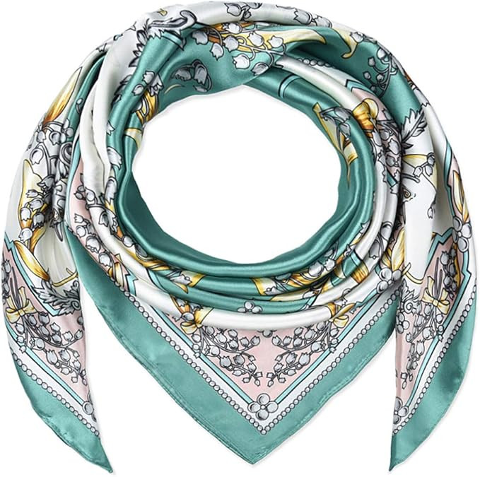 Corciova Square Stain Silk Like Hair Wrapping Scarves Night Sleeping Head Scarf | Amazon (US)