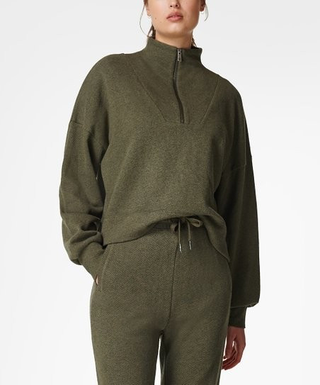 Mountain Green Nestle Up Half-Zip Sweatshirt - Women & Petite | Zulily