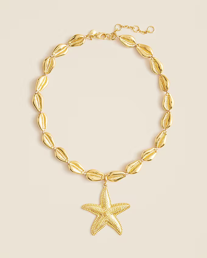 Metallic puka shell necklace | J. Crew US