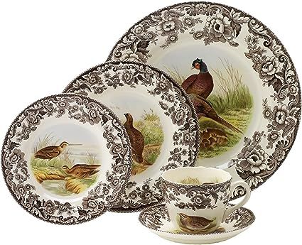 Spode Woodland 5 Piece Place Setting | Set Includes 1 Dinner Plate, Salad Plate, Bread and Butter... | Amazon (US)