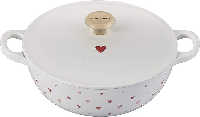 Le Creuset L'Amour Enameled Cast Iron Soup Pot, 2.75 Quarts, White with Heart Applique & Light Go... | Amazon (US)