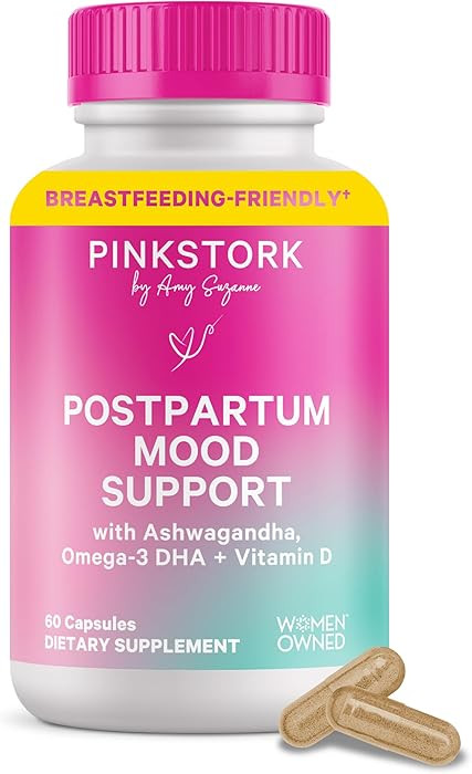 Pink Stork Postpartum Mood Support – Postnatal Hormone Balance for Women – Stress & Cognitive... | Amazon (US)