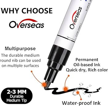 Permanent Paint Pens White Markers - 2 Pack Single color Oil Based Paint Markers, Medium Tip, Qui... | Amazon (US)