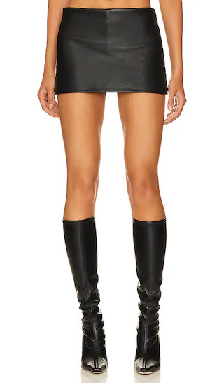 Katalina Leather Mini Skort in Black | Revolve Clothing (Global)