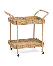 30.5x18.5x31.5 Double Handle Wheeled Bar Cart | Marshalls