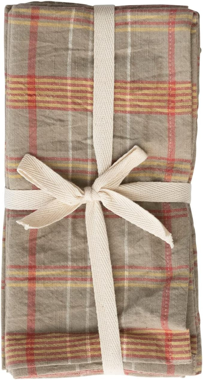 Creative Co-Op Woven Cotton Plaid Napkins, Set of 4, Multicolor | Amazon (US)