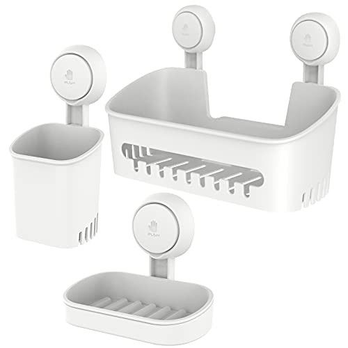 LEVERLOC Shower Caddy Suction Cup Set Shower Shelf Shower Basket One Second Installation NO-Drill... | Amazon (CA)