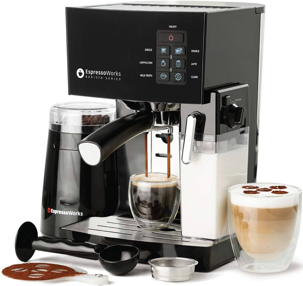 EspressoWorks 19-Bar Espresso, Latte and Cappuccino Maker 10-Piece Set - Brew Cappuccino and Latt... | Amazon (US)