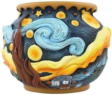 Starry Night Flower Pot – Fancy Theme Planter for Indoor & Outdoor Plants, Hand-Painted Plant P... | Amazon (US)