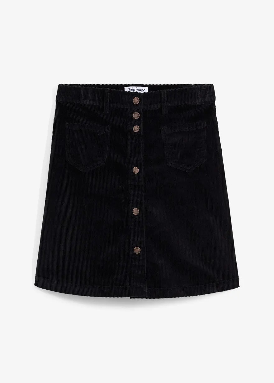 Stretch-Cordrock mit Knopfleiste | Bonprix DE