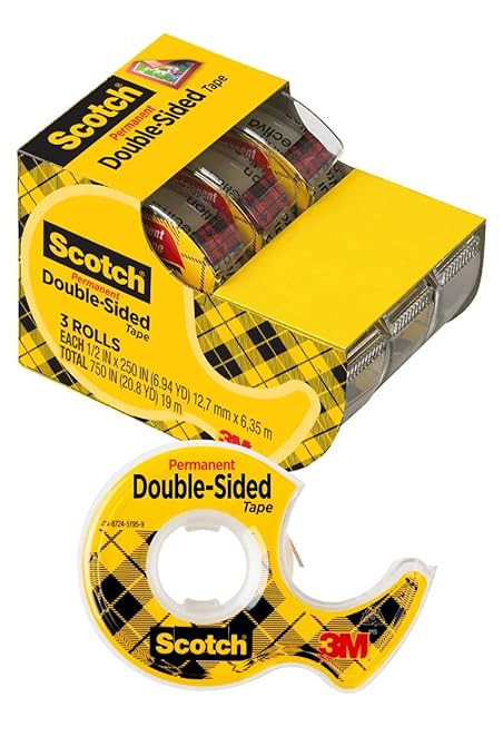 Scotch Double Sided Tape, Permanent, Arts and Crafts Alternative to Scrapbooking Tape, 1/2 in x 2... | Amazon (US)