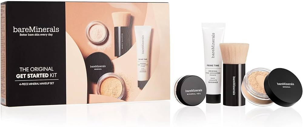 bareMinerals Original Get Started Kit, 4 Piece Mini Mineral Makeup Includes Original Loose Founda... | Amazon (US)