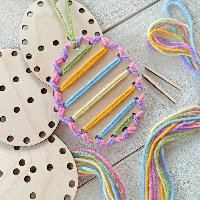 Easter Eggs Wood Project for Kids Complete Yarn Craft Kit - Etsy | Etsy (US)