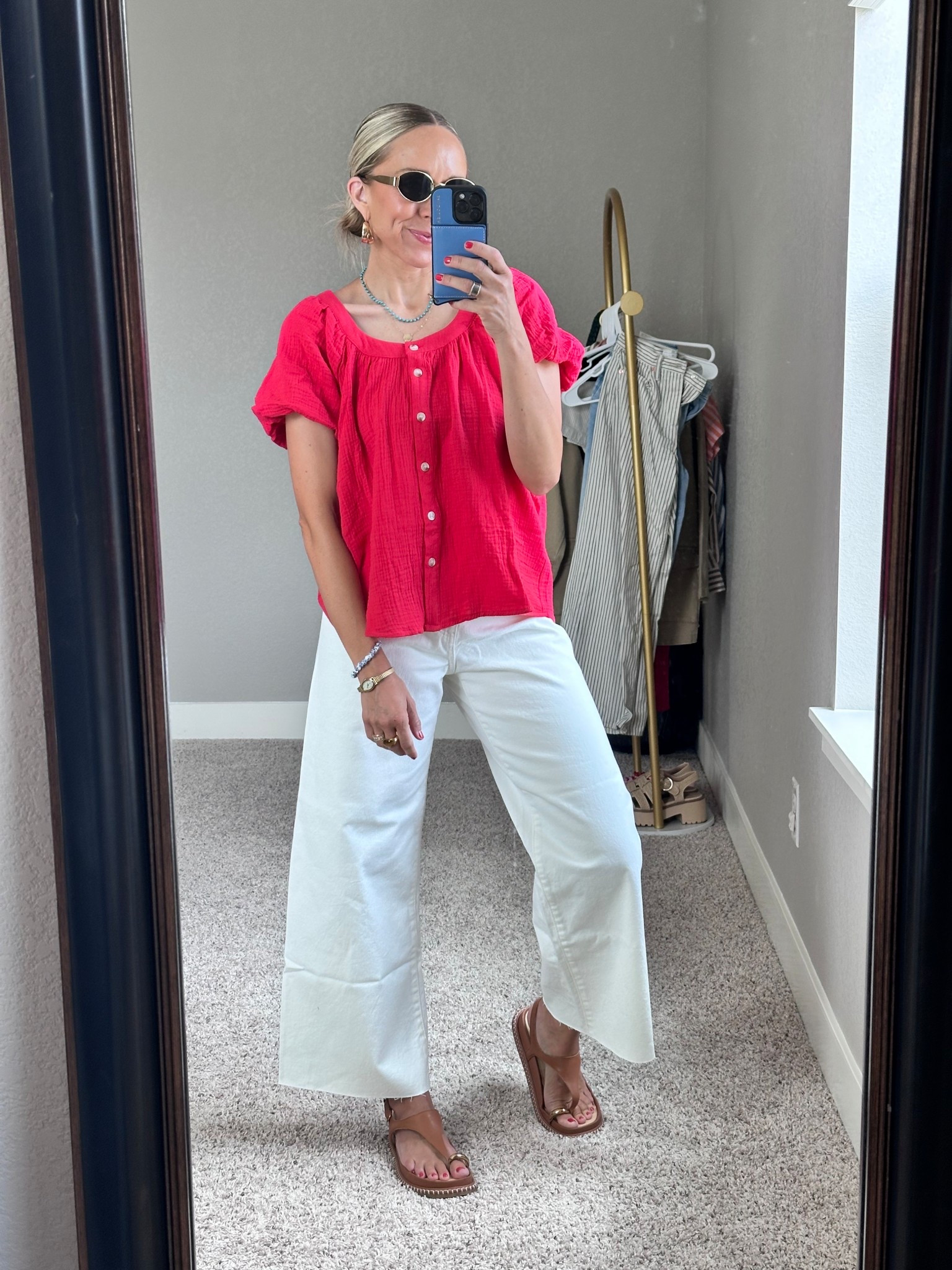 Circle week is giving us these jeans for under $20 and I’m here for it! I sized up one size and cut off about an inch. 

Top is true to size! 

#LTKSeasonal #LTKFindsUnder50 #LTKSaleAlert