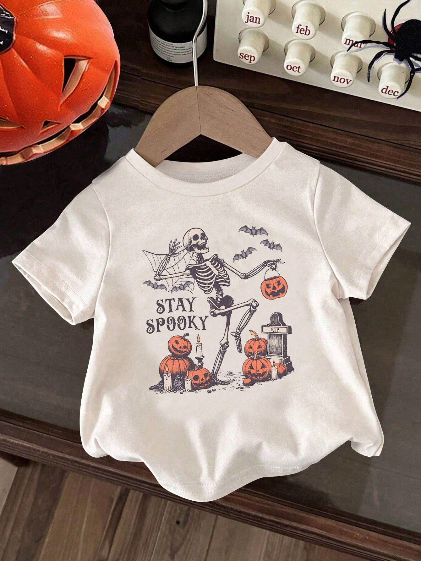 Baby Girl Casual Pumpkin Print Comfortable Tee Shirt Top, Summer | SHEIN USA | SHEIN