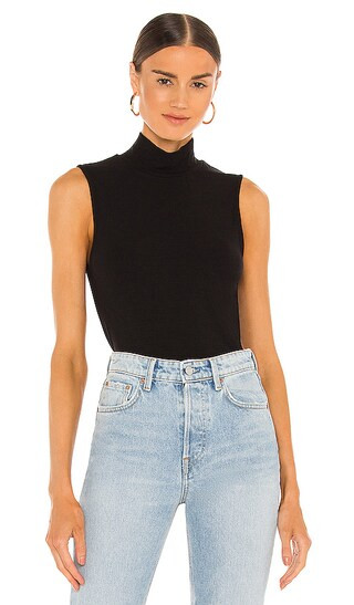 Essential Sleeveless Mock Neck Top in Black | Revolve Clothing (Global)