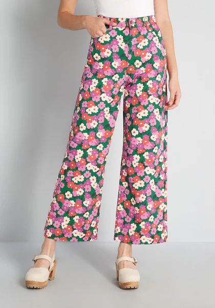 Rolling in the Flowers Wide-Leg Jeans | ModCloth