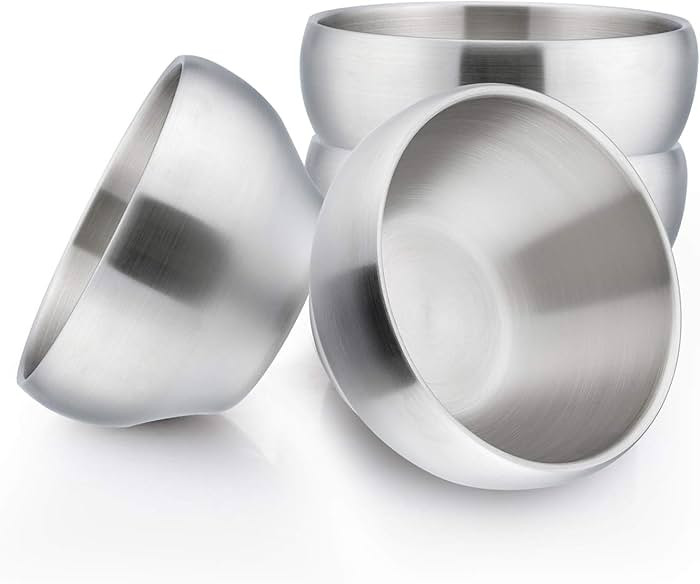 HaWare Heavy 18/8(304) Stainless Steel Bowls(Double Walled), 12 oz Kids Toddlers Feeding/Soup/Sna... | Amazon (US)