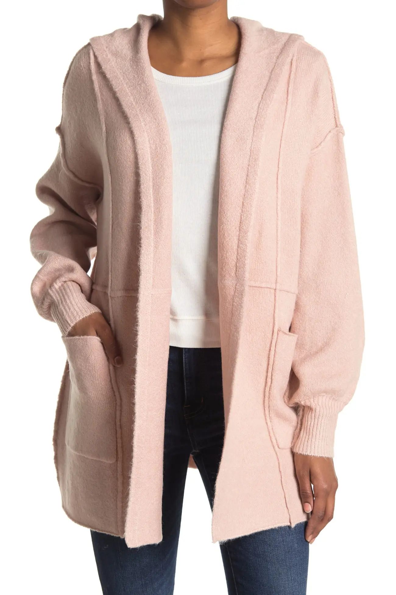 Lush | Open Front Midi Hooded Cardigan | Nordstrom Rack | Nordstrom Rack