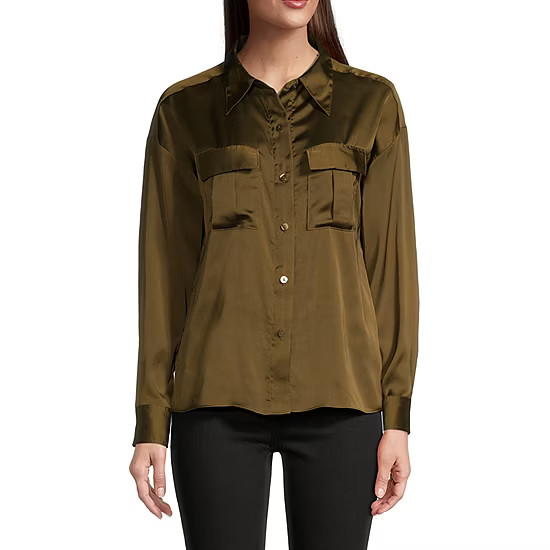 Worthington Womens Long Sleeve Adaptive Button-Down Shirt | JCPenney